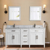 Vanity Art Savona 72 in. W x 22 in. D x 36 in. H Bath Vanity in White with Vanity Top in White with White Basin and Mirror