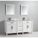 Vanity Art Savona 72 in. W x 22 in. D x 36 in. H Bath Vanity in White with Vanity Top in White with White Basin and Mirror