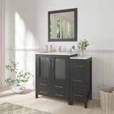 Vanity Art Brescia 36 in. W x 18.1 in. D x 35.8 in. H Single Basin Bathroom Vanity in Espresso with Top in White Ceramic and Mirror
