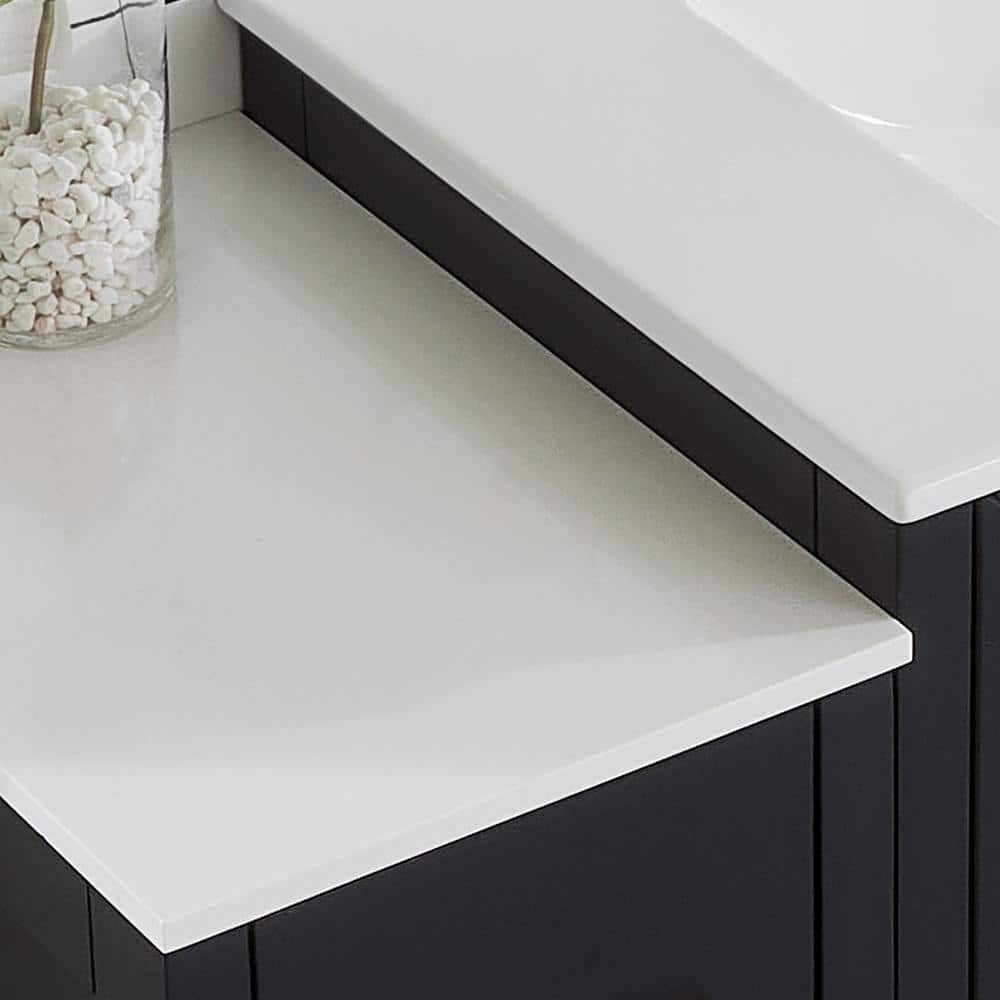 Vanity Art Brescia 36 in. W x 18.1 in. D x 35.8 in. H Single Basin Bathroom Vanity in Espresso with Top in White Ceramic and Mirror