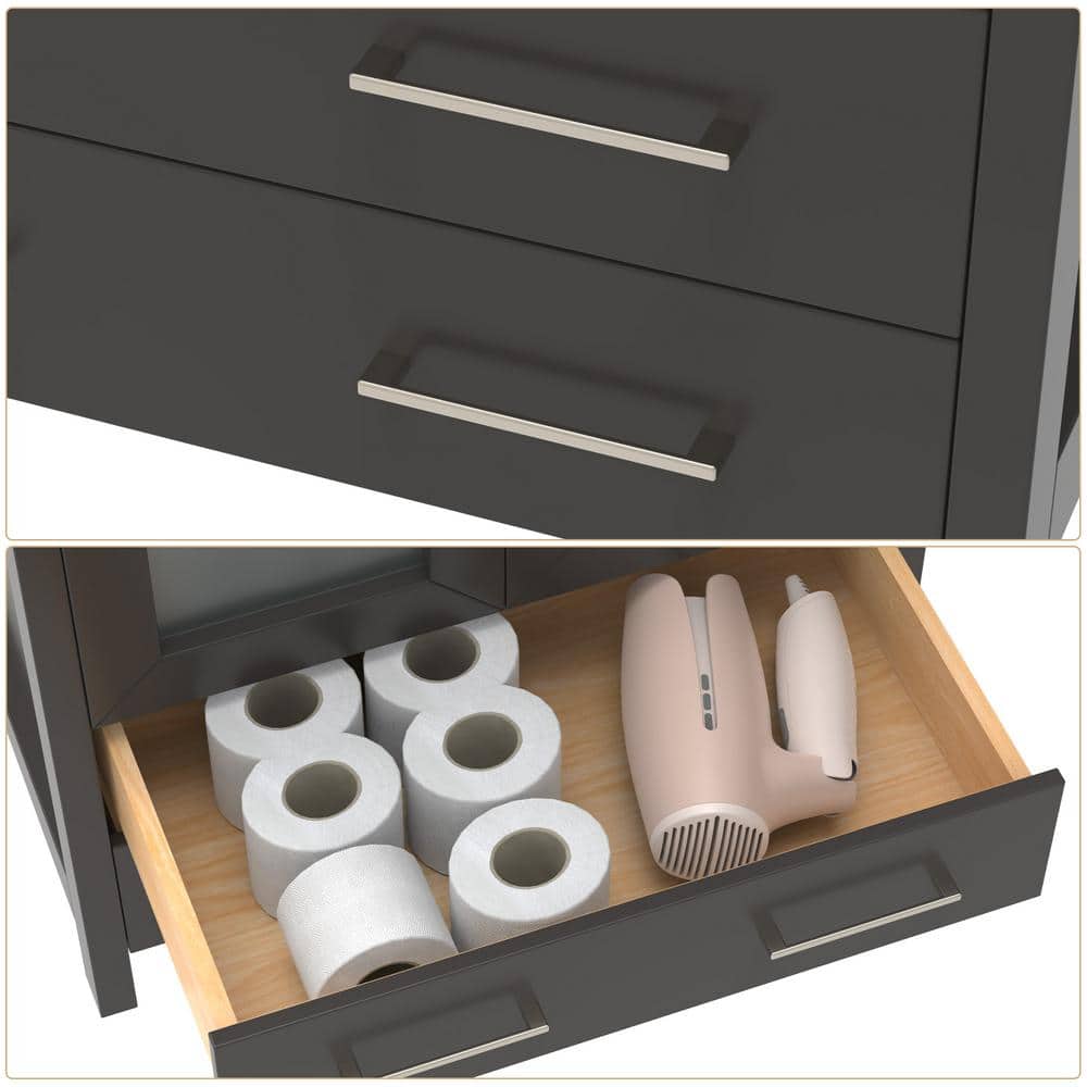 Vanity Art Brescia 36 in. W x 18.1 in. D x 35.8 in. H Single Basin Bathroom Vanity in Espresso with Top in White Ceramic and Mirror