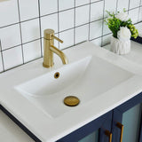 Vanity Art Brescia 48 in. W x 18.1 in. D x 35.8 in. H Single Basin Bathroom Vanity in Blue with Top in White Ceramic and Mirror