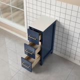 Vanity Art Brescia 60 in. W x 18.1 in. D x 35.8 in. H Double Basin Bathroom Vanity in Blue with Top in White Ceramic and Mirror