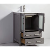 Vanity Art Brescia 60 in. W x 18.1 in. D x 35.8 in. H Double Basin Bathroom Vanity in Grey with Top in White Ceramic and Mirror