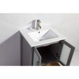 Vanity Art Brescia 60 in. W x 18.1 in. D x 35.8 in. H Double Basin Bathroom Vanity in Grey with Top in White Ceramic and Mirror