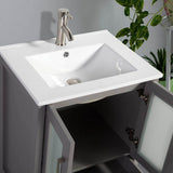 Vanity Art Brescia 60 in. W x 18.1 in. D x 35.8 in. H Double Basin Bathroom Vanity in Grey with Top in White Ceramic and Mirror