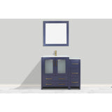 Vanity Art Brescia 42 in. W x 18 in. D x 36 in. H Single Sink Bath Vanity in Blue with White Ceramic Top and Mirror
