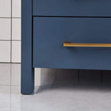 Vanity Art Brescia 42 in. W x 18 in. D x 36 in. H Single Sink Bath Vanity in Blue with White Ceramic Top and Mirror