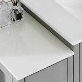 Vanity Art Brescia 42 in. W x 18 in. D x 36 in. H Bathroom Vanity in Grey with Single Basin White Ceramic Top and Mirror