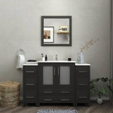 Vanity Art Brescia 54 in. W x 18 in. D x 36 in. H Bathroom Vanity in Espresso with Vanity Top in White with White Basin and Mirror