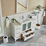 Vanity Art Brescia 54 in. W x 18 in. D x 36 in. H Bathroom Vanity in White with Vanity Top in White with White Basin and Mirror