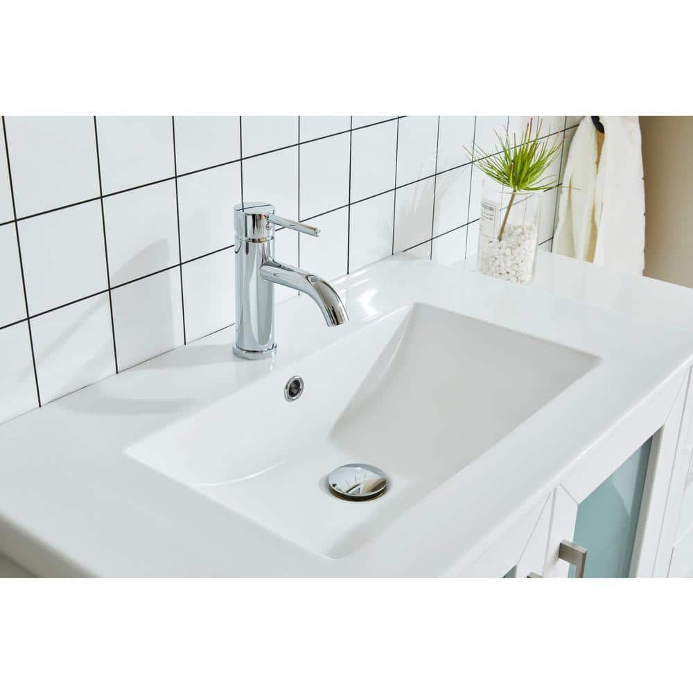 Vanity Art Brescia 72 in. W x 18 in. D x 36 in. H Bath Vanity in White with Vanity Top in White with White Basin and Mirror