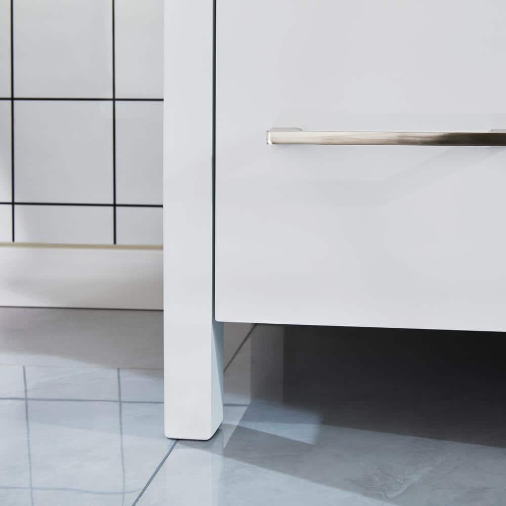Vanity Art Brescia 72 in. W x 18 in. D x 36 in. H Bath Vanity in White with Vanity Top in White with White Basin and Mirror