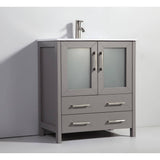 Vanity Art Brescia 84 in. W x 18 in. D x 36 in. H Bath Vanity in Grey with Vanity Top in White with White Basin and Mirror