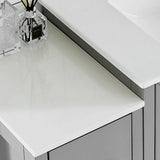 Vanity Art Brescia 84 in. W x 18 in. D x 36 in. H Bath Vanity in Grey with Vanity Top in White with White Basin and Mirror