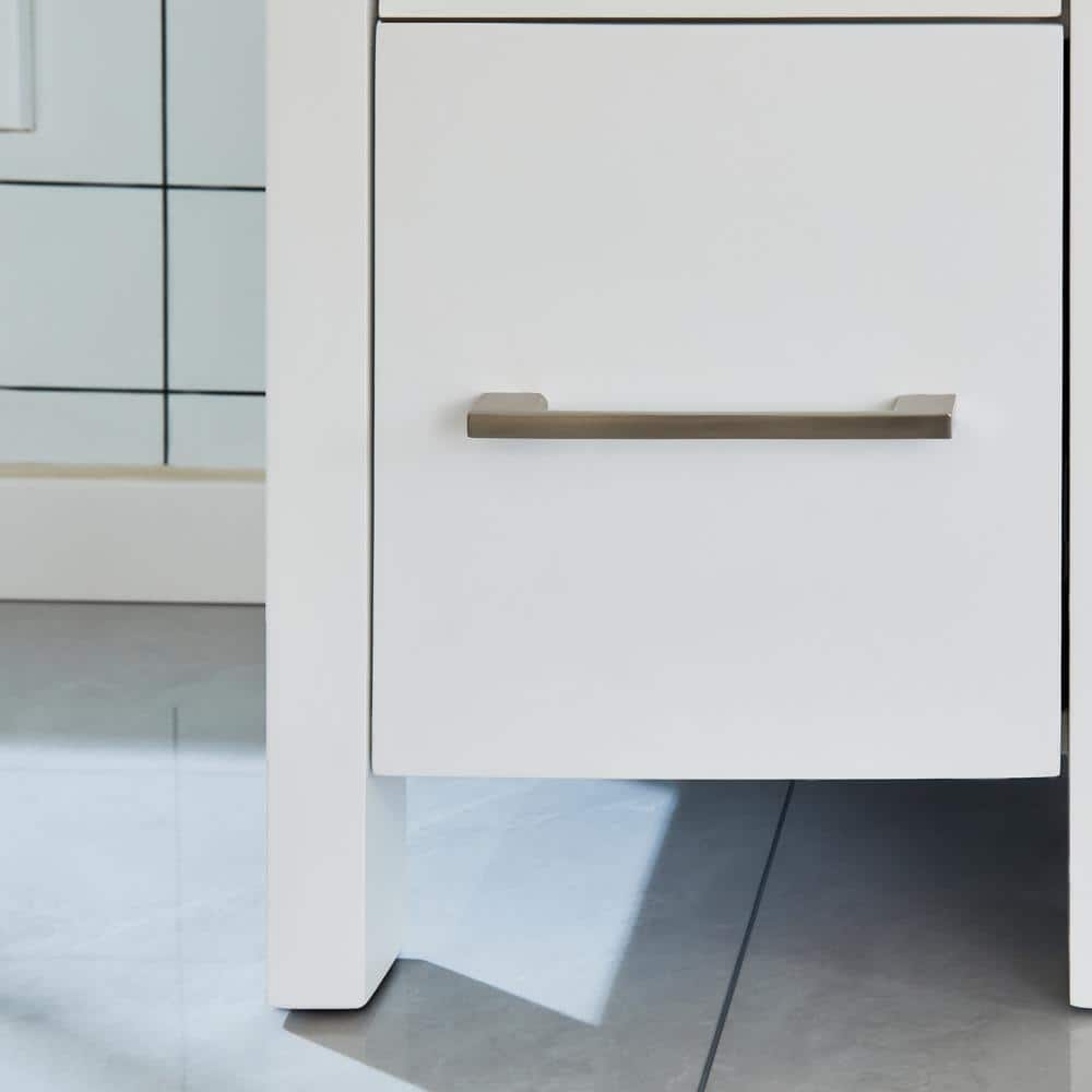 Vanity Art Brescia 48 in. W x 18 in. D x 36 in. H Bathroom Vanity in Espresso with Single Basin Vanity Top in White Ceramic and Mirror