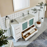 Vanity Art Brescia 48 in. W x 18 in. D x 36 in. H Bathroom Vanity in Espresso with Single Basin Vanity Top in White Ceramic and Mirror