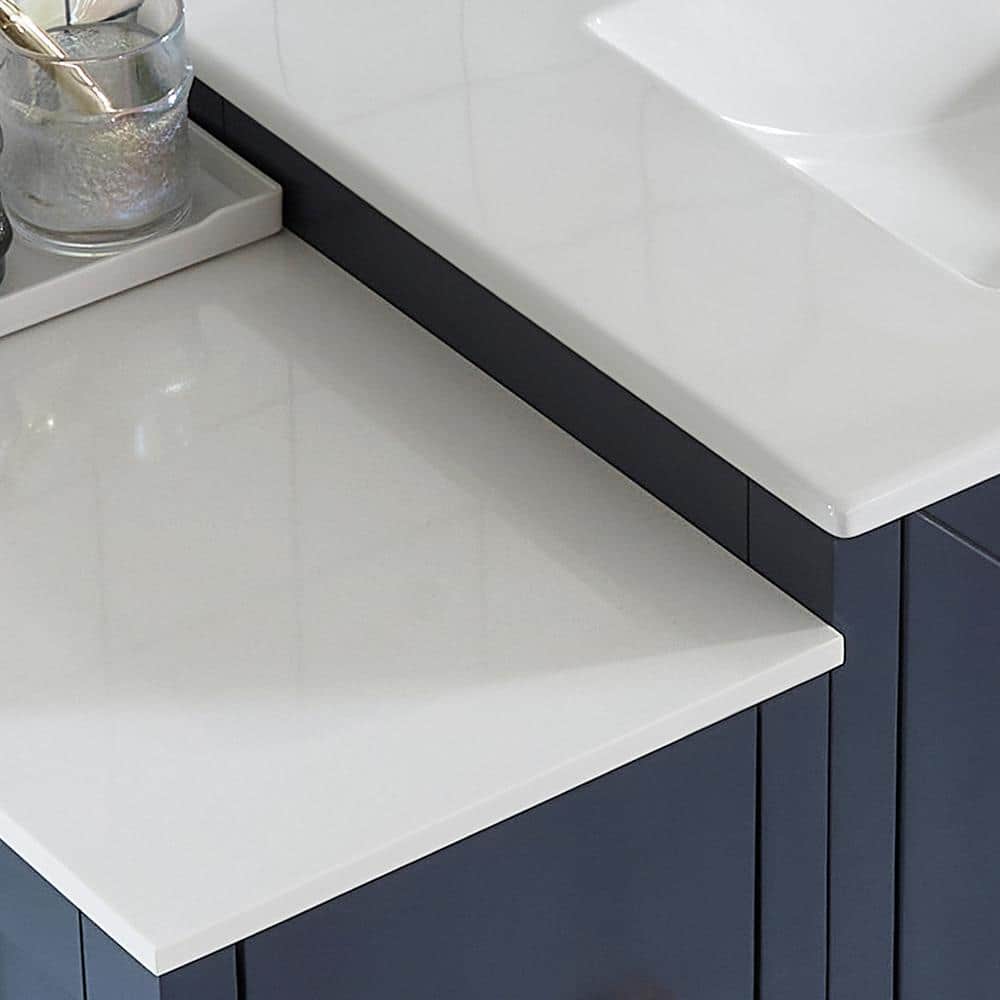 Vanity Art Brescia 60 in. W x 18 in. D x 36 in. H Single Sink Bathroom Vanity in Blue with White Ceramic Top and Mirror