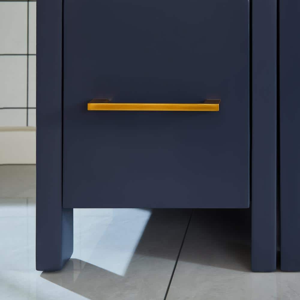 Vanity Art Brescia 36 in. W x 18 in. D x 36 in. H Single Sink Bathroom Vanity in Blue with White Ceramic Top and Mirror