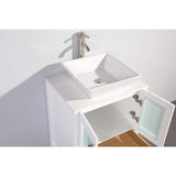 Vanity Art Ravenna 48 in. W Bathroom Vanity in White with Single Basin in White Engineered Marble Top and Mirror