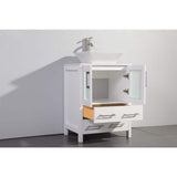 Vanity Art Ravenna 24-in W White Single Sink Bathroom Vanity with Engineered Marble Top and Mirror