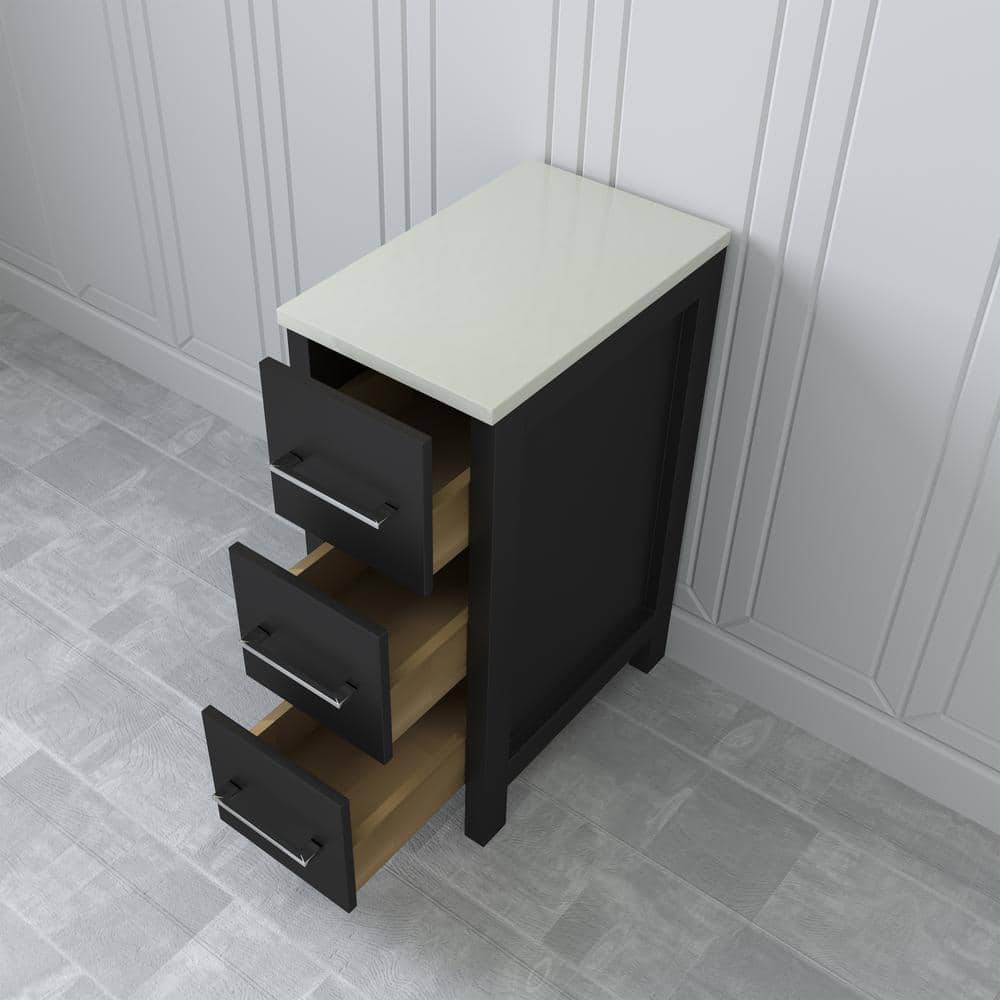 Vanity Art Ravenna 42 in. W Bathroom Vanity in Espresso with Single Basin in White Engineered Marble Top and Mirror