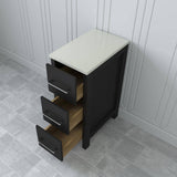 Vanity Art Ravenna 42 in. W Bathroom Vanity in Espresso with Single Basin in White Engineered Marble Top and Mirror