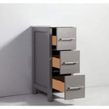 Vanity Art Ravenna 42 in. W Bathroom Vanity in Grey with Single Basin in White Engineered Marble Top and Mirror