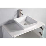 Vanity Art Ravenna 42 in. W Bathroom Vanity in White with Single Basin in White Engineered Marble Top and Mirror