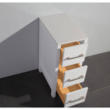 Vanity Art Ravenna 42 in. W Bathroom Vanity in White with Single Basin in White Engineered Marble Top and Mirror