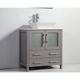 Vanity Art Ravenna 72 in. W Bathroom Vanity in Grey with Double Basin in White Engineered Marble Top and Mirrors