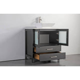 Vanity Art Ravenna 96 in. W Bathroom Vanity in Espresso with Double Basin in White Engineered Marble Top and Mirrors