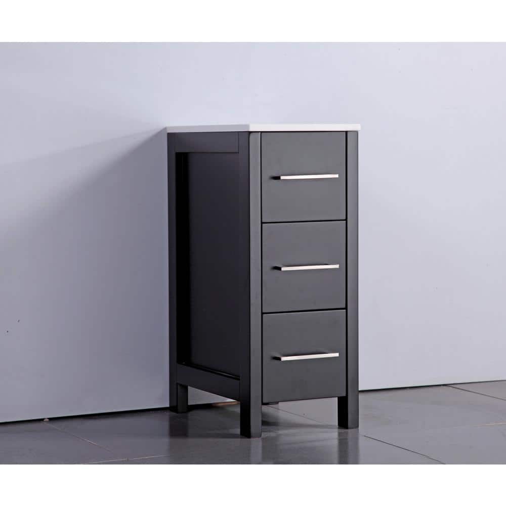 Vanity Art Ravenna 96 in. W Bathroom Vanity in Espresso with Double Basin in White Engineered Marble Top and Mirrors