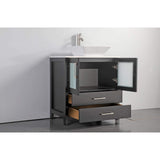 Vanity Art Ravenna 30 in. W Bathroom Vanity in Espresso with Single Basin in White Engineered Marble Top and Mirror
