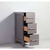 Vanity Art Ravenna 108 in. W Bathroom Vanity in Grey with Double Basin in White Engineered Marble Top and Mirrors