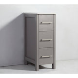 Vanity Art Ravenna 108 in. W Bathroom Vanity in Grey with Double Basin in White Engineered Marble Top and Mirrors