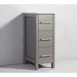 Vanity Art Ravenna 60 in. W Bathroom Vanity in Grey with Single Basin in White Engineered Marble Top and Mirror