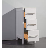 Vanity Art Ravenna 60 in. W Bathroom Vanity in White with Single Basin in White Engineered Marble Top and Mirror