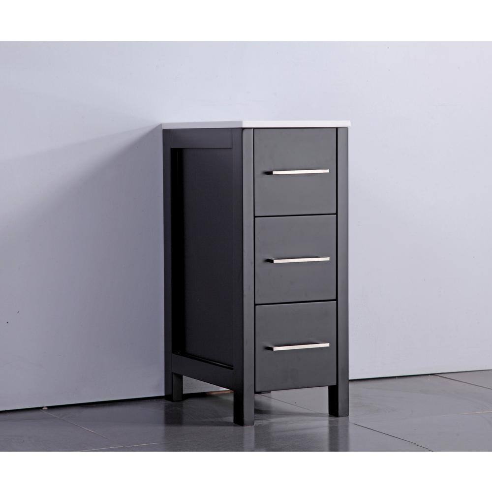 Vanity Art Ravenna 84 in. W Bathroom Vanity in Espresso with Double Basin in White Engineered Marble Top and Mirrors