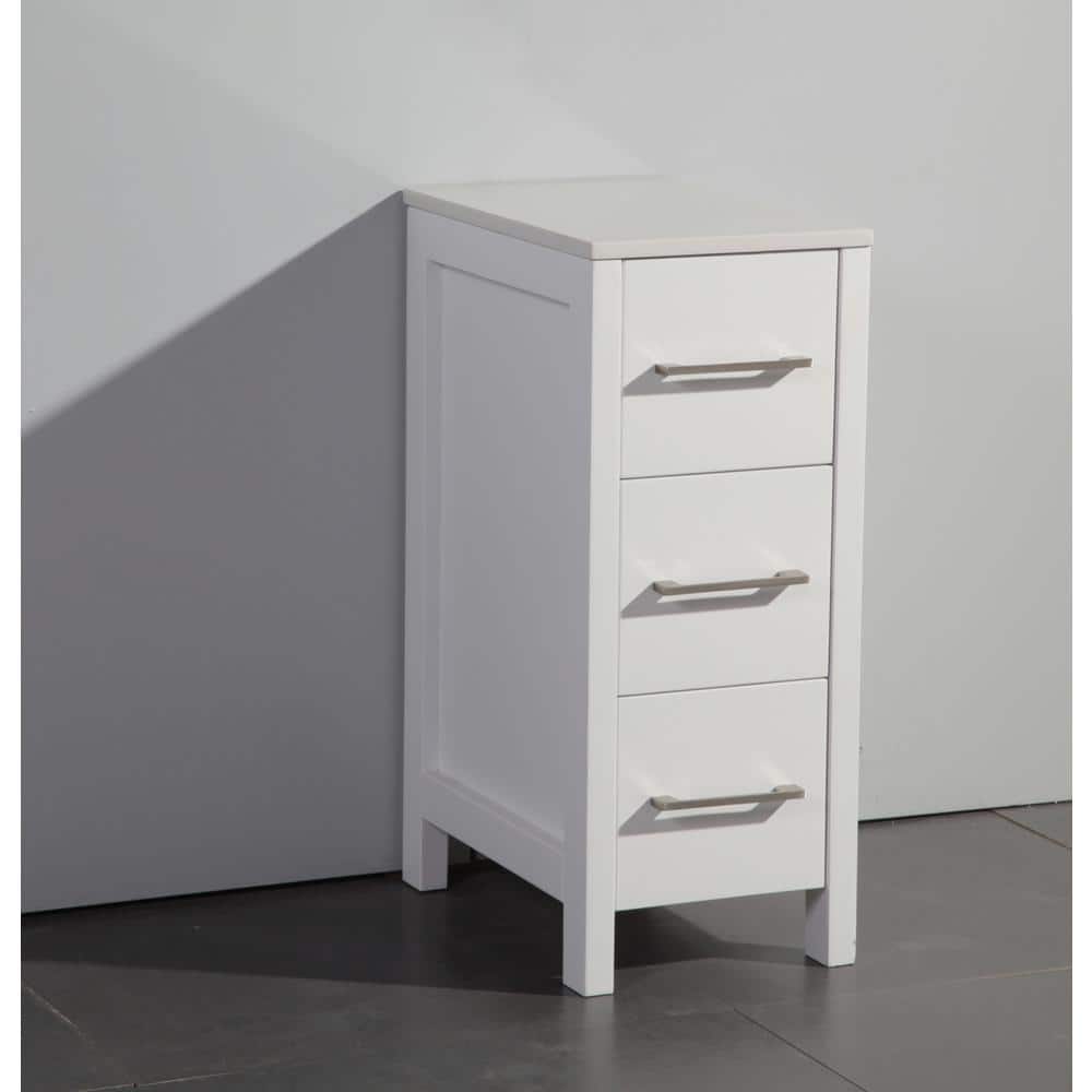 Vanity Art Ravenna 96 in. W Bathroom Vanity in White with Double Basin in White Engineered Marble Top and Mirrors
