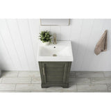 Vanity Art Vannes 20 in. W x 16 in. D x 34.5 in. H Bathroom Vanity in Silver Grey with Ceramic Top