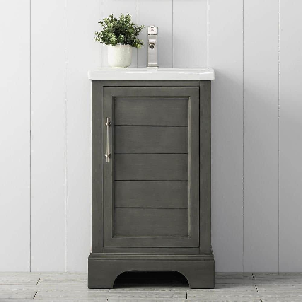 Vanity Art Vannes 20 in. W x 16 in. D x 34.5 in. H Bathroom Vanity in Silver Grey with Ceramic Top