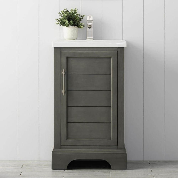 Vanity Art Vannes 20 in. W x 16 in. D x 34.5 in. H Bathroom Vanity in Silver Grey with Ceramic Top