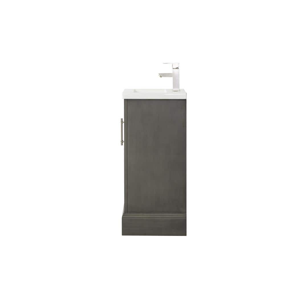 Vanity Art Vannes 20 in. W x 16 in. D x 34.5 in. H Bathroom Vanity in Silver Grey with Ceramic Top