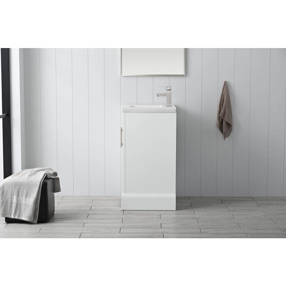 Vanity Art Vannes 24 in. W x 18 in. D x 34.5 in. H Bathroom Vanity in White with Ceramic Top