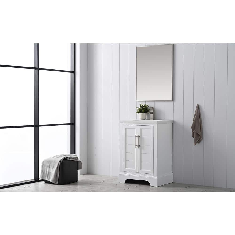Vanity Art Vannes 24 in. W x 18 in. D x 34.5 in. H Bathroom Vanity in White with Ceramic Top