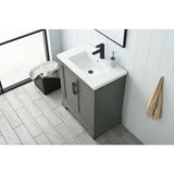 Vanity Art Vannes 30 in. W x 18 in. D x 34.5 in. H Single Sink Bathroom Vanity in Vintage Green with Ceramic Top