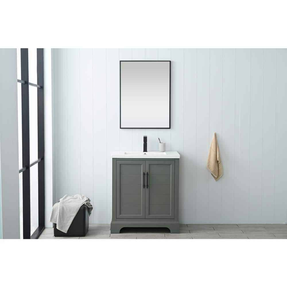 Vanity Art Vannes 30 in. W x 18 in. D x 34.5 in. H Single Sink Bathroom Vanity in Vintage Green with Ceramic Top