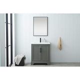 Vanity Art Vannes 30 in. W x 18 in. D x 34.5 in. H Single Sink Bathroom Vanity in Vintage Green with Ceramic Top