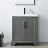 Vanity Art Vannes 30 in. W x 18 in. D x 34.5 in. H Single Sink Bathroom Vanity in Vintage Green with Ceramic Top
